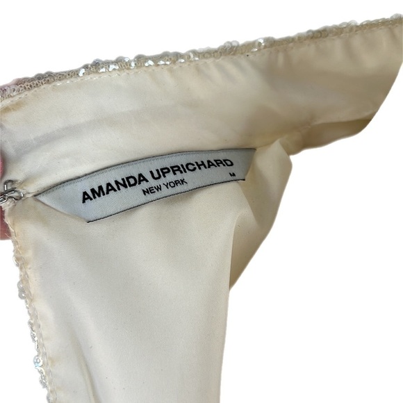 Amanda Uprichard Sequin Pleated Draped short Sleeve Top - Picture 7 of 13